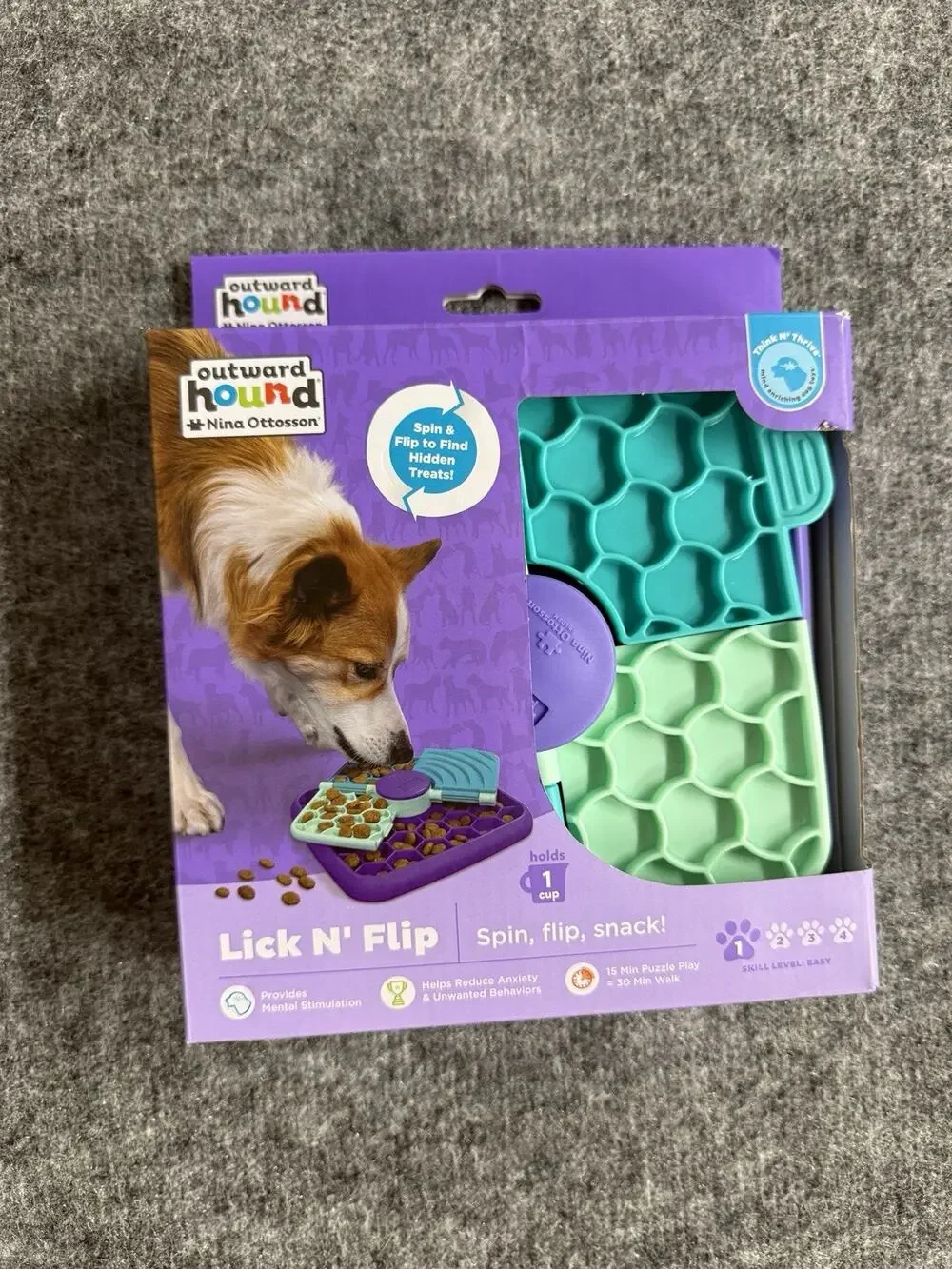Outward Hound Nina Ottosson Lick N Flip Dog Feeder Puzzle Toy Treats N33